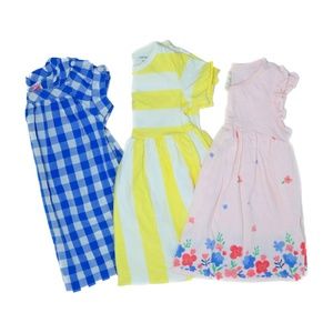 3 Pc Toddler Girls Infant Short Sleeve Summer Sun Dress Set Bundle Sizes 12-18M